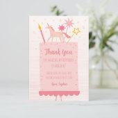 Eenhoorn Verjaardag Flat Bedankkaart (Staand voorkant)