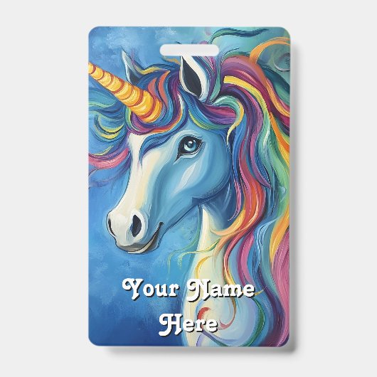 Eenhoorn verjaardag hostnaam badge (Voorzijde)