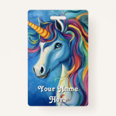 Eenhoorn verjaardag hostnaam badge (Voorkant)