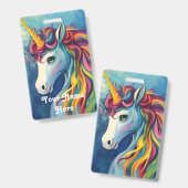 Eenhoorn verjaardag hostnaam badge (Voor- en achterkant)