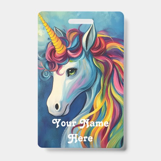 Eenhoorn verjaardag hostnaam badge (Voorzijde)