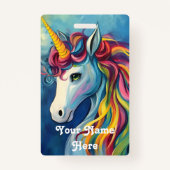 Eenhoorn verjaardag hostnaam badge (Voorkant)