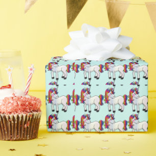 EENHOORN VERJAARDAG INPAPPAPER CADEAUPAPIER