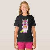 Eenhoorn Verjaardag Kaars Cake T-shirt (Voorkant volledig)