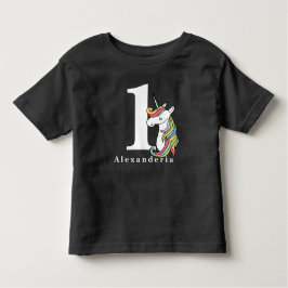 Eenhoorn Verjaardag Leeftijd en Naam,1 jaar oud, k Kinder Shirts