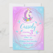 Eenhoorn Verjaardag Magische Glitter Regenboog Kaart (Voorkant)