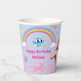 Eenhoorn Verjaardag Meisje Cup - Custom 8oz Party Papieren Bekers