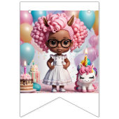 Eenhoorn verjaardag meisje vlaggetjes (Eerste vlag)