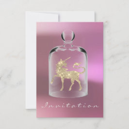 Eenhoorn Verjaardag Meisjes Nacht Uit Partij Mauve Kaart