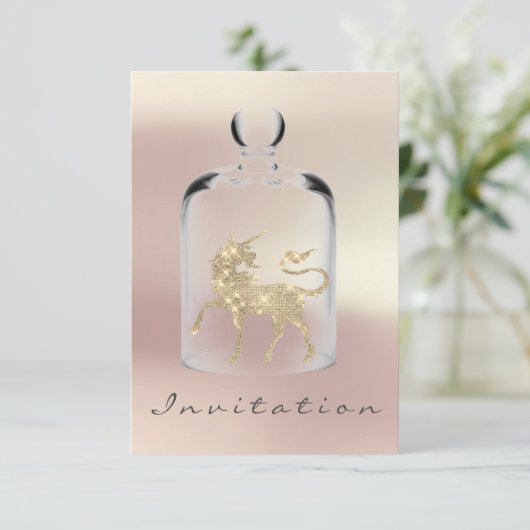Eenhoorn Verjaardag Meisjes Night Out Party Roos G Kaart (Staand voorkant)