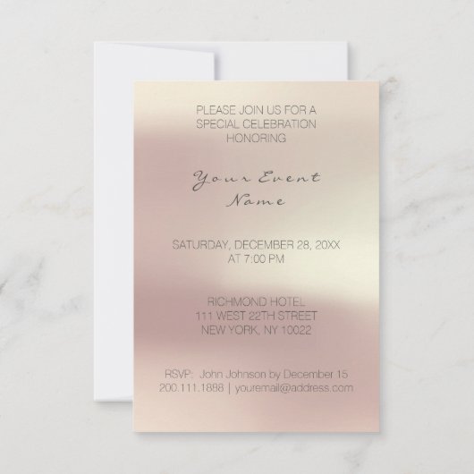 Eenhoorn Verjaardag Meisjes Night Out Party Roos G Kaart (Achterkant)