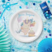 Eenhoorn Verjaardag met taart Papier Bord (Feest)