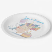 Eenhoorn Verjaardag met taart Papier Bord (Gekanteld)