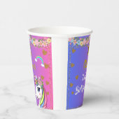 Eenhoorn Verjaardag Papieren Cups | Rainbow Unicor Papieren Bekers (Rechts)