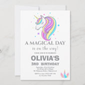 Eenhoorn Verjaardag Party Decoraties Kaart (Voorkant)