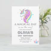 Eenhoorn Verjaardag Party Decoraties Kaart (Staand voorkant)