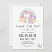 Eenhoorn Verjaardag Party Decoraties Kaart (Voorkant)