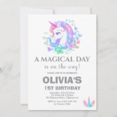 Eenhoorn Verjaardag Party Decoraties Kaart (Voorkant)