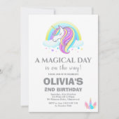 Eenhoorn Verjaardag Party Decoraties Kaart (Voorkant)