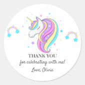 Eenhoorn Verjaardag Party Decoraties Ronde Sticker (Voorkant)