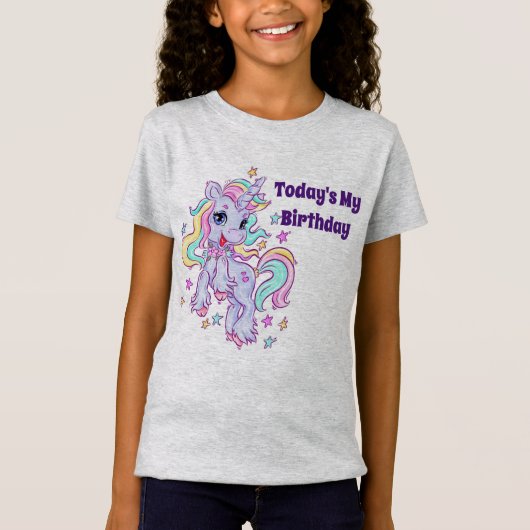 Eenhoorn Verjaardag T-Shirt (Voorkant)