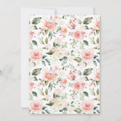 Eenhoorn Verjaardag Uitnodigen, Bloemen Roze Goude Kaart (Achterkant)