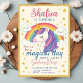 Eenhoorn Verjaardag uitnodiging, Eenhoorn Regenboo Kaart