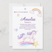 Eenhoorn Verjaardag Uitnodiging Eenhoorn Verjaarda (Voorkant)