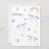 Eenhoorn Verjaardag Uitnodiging Eenhoorn Verjaarda (Achterkant)
