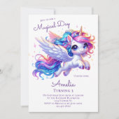 Eenhoorn Verjaardag Uitnodiging Eenhoorn Verjaarda (Voorkant)