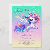 Eenhoorn Verjaardag Uitnodiging Eenhoorn Verjaarda (Voorkant)