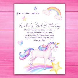 Eenhoorn Verjaardag Uitnodiging Eenhoorn Verjaarda