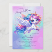 Eenhoorn Verjaardag Uitnodiging Eenhoorn Verjaarda (Voorkant)