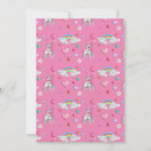 Eenhoorn Verjaardag uitnodiging | Eenhoornfeestje (Achterkant)