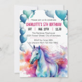 Eenhoorn Verjaardag uitnodiging | Eenhoornfeestje (Voorkant)