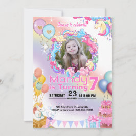 Eenhoorn Verjaardag Uitnodiging Feest