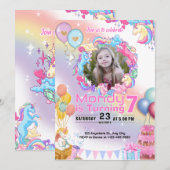 Eenhoorn Verjaardag Uitnodiging Feest (Voorkant / Achterkant)