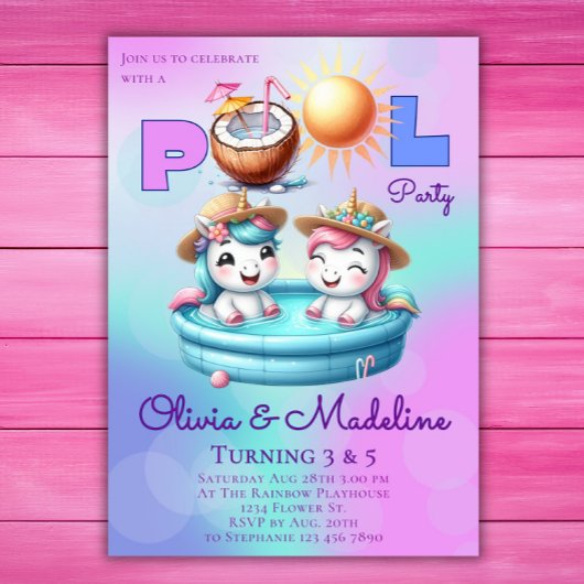 Eenhoorn Verjaardag Uitnodiging Gezamenlijke Zuste