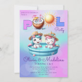 Eenhoorn Verjaardag Uitnodiging Gezamenlijke Zuste (Voorkant)