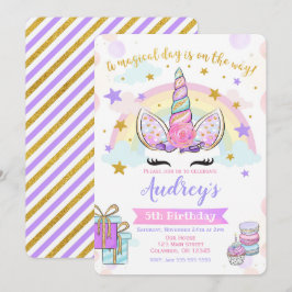 Eenhoorn Verjaardag Uitnodiging Magische Partij Gl