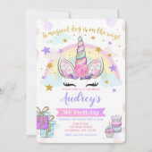 Eenhoorn Verjaardag Uitnodiging Magische Partij Gl (Voorkant)