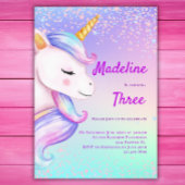 Eenhoorn Verjaardag Uitnodiging Meisjes Pastel Rai