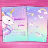 Eenhoorn Verjaardag Uitnodiging Meisjes Pastel Rai