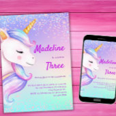 Eenhoorn Verjaardag Uitnodiging Meisjes Pastel Rai