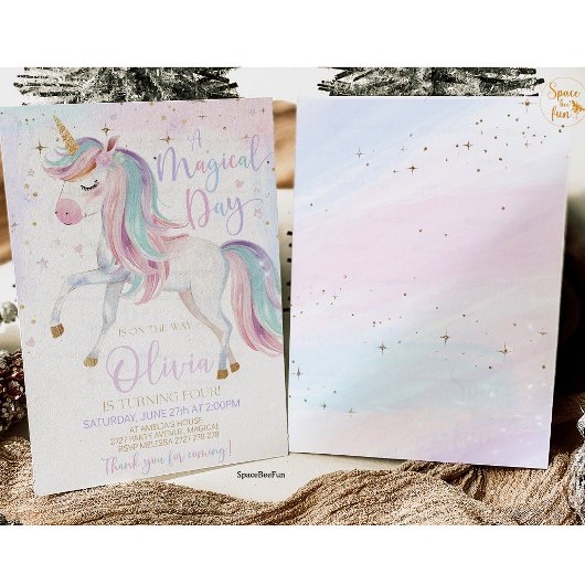 Eenhoorn Verjaardag Uitnodiging Partij ☆★ ☆★ ☆★ ☆★