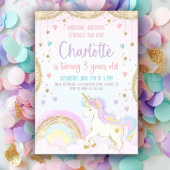 Eenhoorn Verjaardag Uitnodiging Pastel Eenhoorn Re