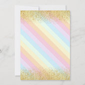 Eenhoorn Verjaardag Uitnodiging - Pastel Rainbow (Achterkant)