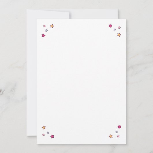 Eenhoorn Verjaardag Uitnodiging Rainbow Party (Achterkant)