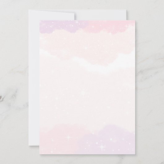 Eenhoorn Verjaardag Uitnodiging Regenboog Eenhoorn (Achterkant)