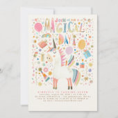 Eenhoorn Verjaardag Uitnodigingen Moderne Pastel (Voorkant)
